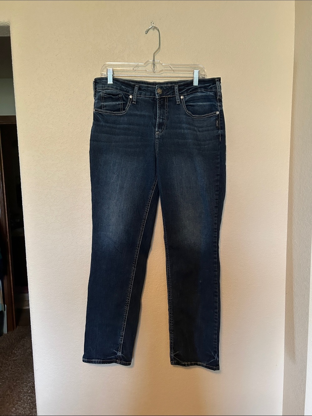 Silver Jeans Co Suki Straight Leg Jeans Women’s W34 L31 Dark Wash Stretch